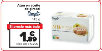 Carrefour Atún en aceite de girasol Simply oferta