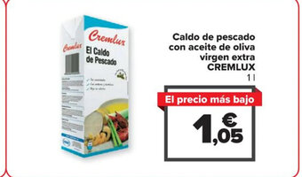 Carrefour Caldo de pescado con aceite de oliva virgen extra CREMLUX oferta