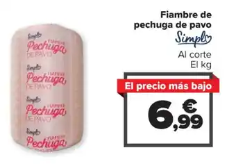 Carrefour Fiambre de pechuga de pavo Simply oferta