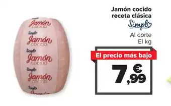 Carrefour Jamón cocido receta clásica Simply oferta