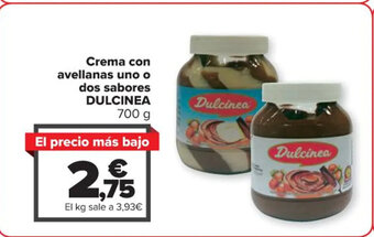 Carrefour Crema con avellanas uno o dos sabores DULCINEA 700 g oferta