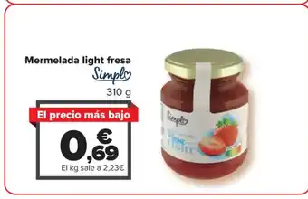 Carrefour Mermelada light fresa Simply oferta