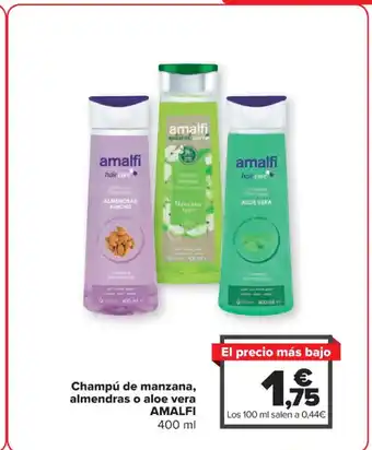 Carrefour Champú de manzana, almendras o aloe vera AMALFI 400 ml oferta