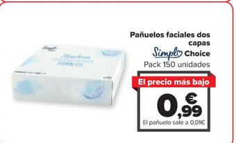Carrefour Pañuelos faciales dos capas Simply Choice oferta