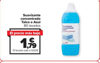Carrefour Suavizante concentrado Talco o Azul 80 lavados oferta