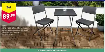 ALDI BELAVIⓇ Mesa con 2 sillas efecto ratán oferta