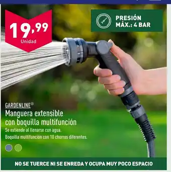 ALDI GARDENLINEⓇ Manguera extensible con boquilla multifunción oferta