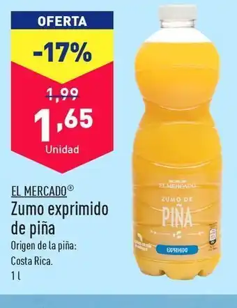 ALDI Zumo de piña el mercado oferta