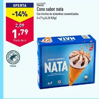 ALDI Cono sabor nata flete oferta