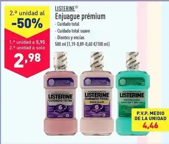ALDI Enjuague bucal listerine oferta