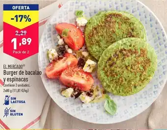 ALDI Burguer de bacalao y espinacas el mercado oferta