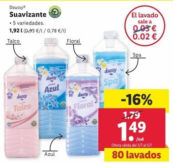 Lidl Suavizante doussy oferta