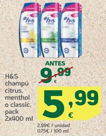 HiperDino Champú h&s oferta