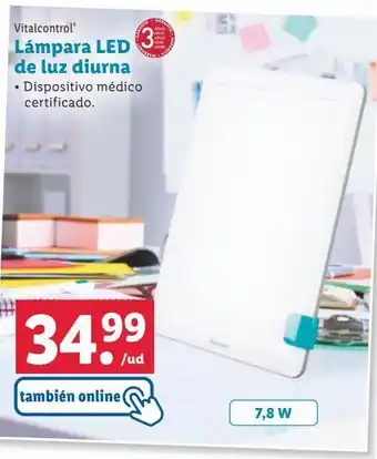 Lidl Lámpara led vitalcontrol oferta