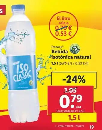 Lidl Bebida isotónica freeway oferta