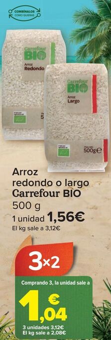 Carrefour Arroz redondo o largo carrefour bio oferta