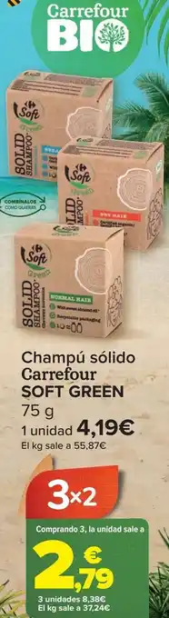 Carrefour Champú sólido carrefour soft green oferta