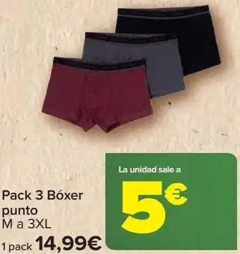 Carrefour Pack 3 bóxer punto oferta