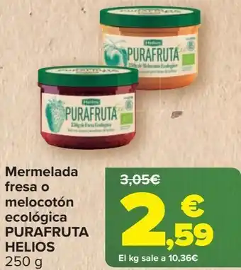 Carrefour Mermelada fresa o melocotón ecológica purafruta helios oferta