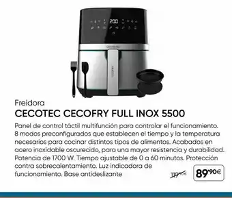 Fnac Freidora cecotec cecofry full inox 5500 oferta