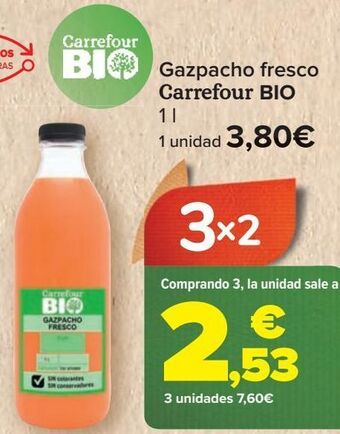 Carrefour Gazpacho fresco carrefour bio oferta