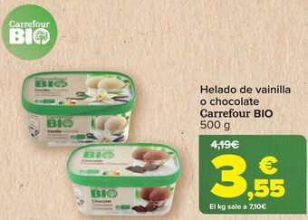 Carrefour Helado de vainilla o chocolate carrefour bio oferta