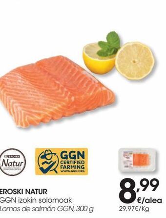 Eroski Eroski natur lomos de salmón ggn 300 g oferta