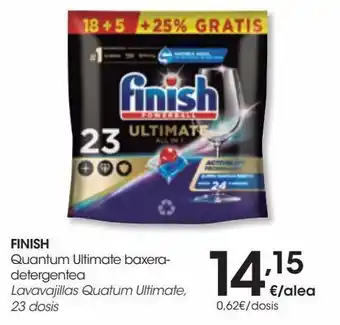 Eroski Finish lavavajillas quatum ultimate 23 dosis oferta