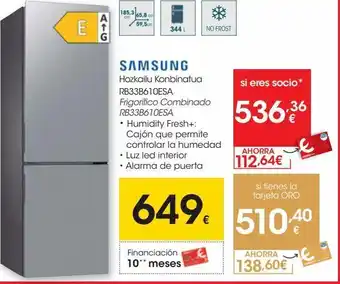 Eroski Samsung frigorífico combinado rb33b610esa oferta