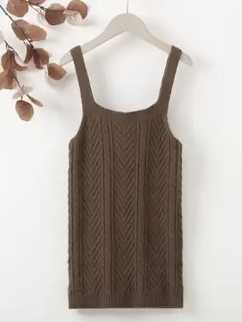 Shein Niñitas vestido de punto tejido de cable oferta