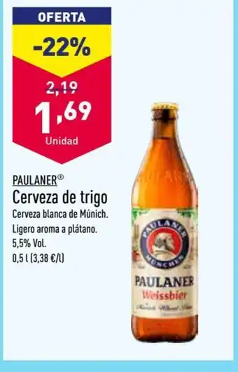 ALDI PAULANERⓇ Cerveza de trigo oferta