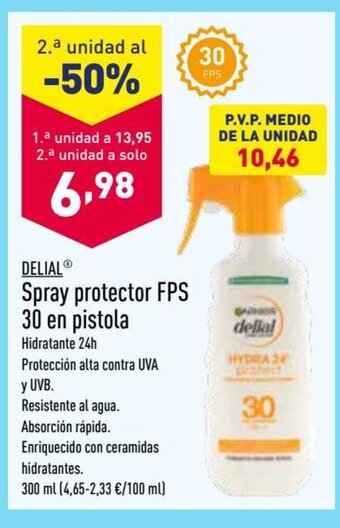 ALDI DELIAL Spray protector FPS 30 en pistola oferta