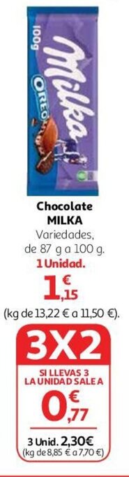 Alcampo Chocolate MILKA oferta