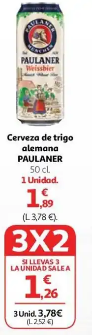Alcampo Cerveza de trigo alemana PAULANER oferta