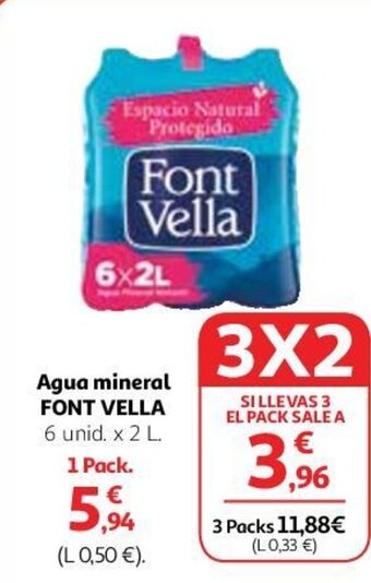 Alcampo Agua mineral FONT VELLA oferta