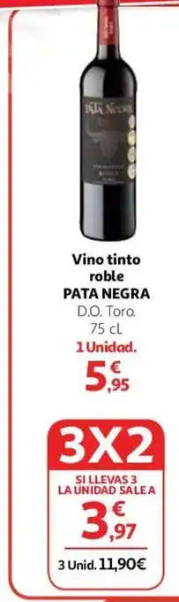 Alcampo Vino tinto roble PATA NEGRA oferta
