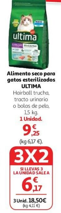 Alcampo Alimento seco para gatos esterilizados ULTIMA oferta