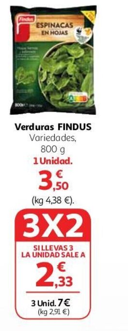 Alcampo Verduras FINDUS oferta
