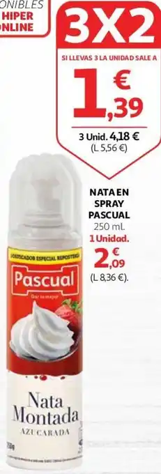 Alcampo NATA EN SPRAY PASCUAL oferta