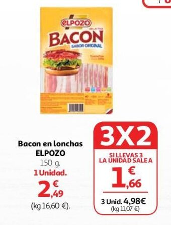 Alcampo Bacon en lonchas ELPOZO oferta