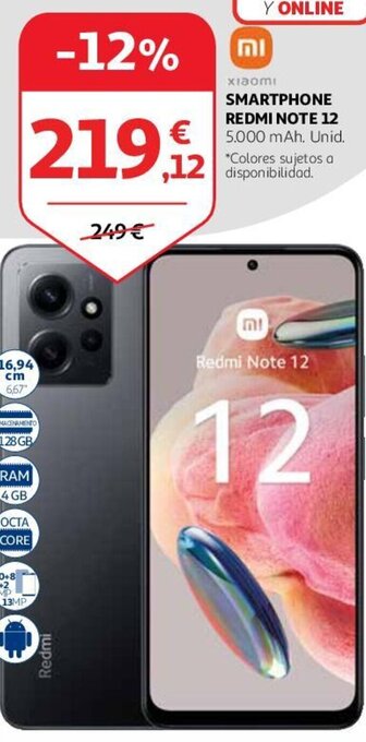 Alcampo SMARTPHONE REDMI NOTE 12 oferta