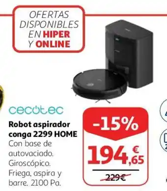 Alcampo Robot aspirador conga 2299 HOME oferta