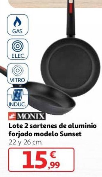 Alcampo Lote 2 sartenes de aluminio forjado modelo Sunset oferta