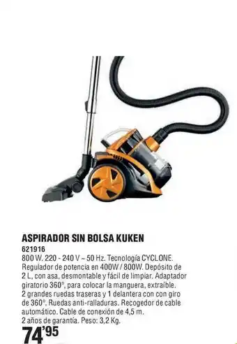 Optimus Aspirador Sin Bolsa Kuken 621916 oferta