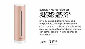Fnac Estación meteorológica netatmo medidor calidad del aire oferta