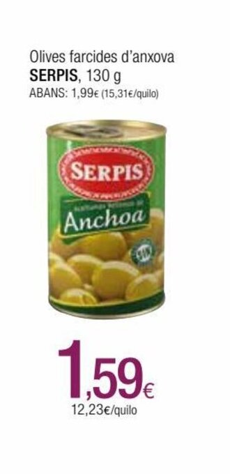 Condis Olives farcides d'anxova SERPIS, 130 g oferta