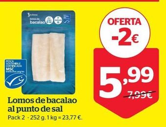 La Sirena Lomos de bacalao oferta