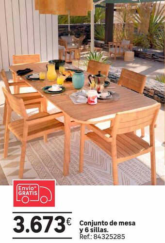 Leroy Merlin Conjunto de mesa y 6 sillas oferta