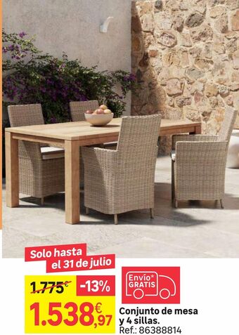 Leroy Merlin Conjunto de mesa y 4 sillas oferta