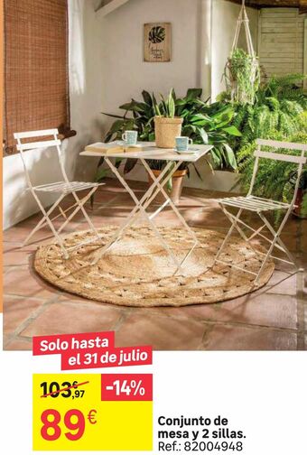Leroy Merlin Conjunto de mesa y 2 sillas oferta